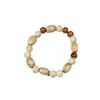 Pulsera de Cerámica Transformada en Horno de Jingdezhen con Cuentas Irregulares en Forma de Frijol, Nueva Pulsera Estilo Retro Nacional Chino, Lote Mixto Multicolor