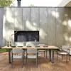 Mesa y Silla de Exterior Sencilla Patio Ocio Sala de Sol Terraza Techo de Cristal Diseñador Jardín Comedor Silla de Ratán Combinación Nórdica