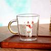 Taza de café con patrón de Papá Noel, asa de arena movediza colorida, taza de Navidad, vaso de agua, taza de leche, taza de jugo, taza de té verde