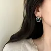 Brincos de Zircônia Estilo Doce Cool Versátil para o Dia a Dia de Luxo Leve Retro Francês Design de Nicho Brincos para Mulheres