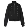 Chaqueta casual tipo americano de corte limpio con cuello alto y cierre de cremallera, nuevo de otoño 2026, cárdigan sudadera suelto versátil vintage