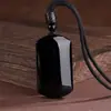 Colgante de Obsidiana Negra Natural Colgante de Cristal Negro Colgante Amuleto de Paz Collar para Mujer Regalo para Pareja Hombres