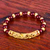 Nuevas Cuentas de Ágata Imitación Enfiladas en Hilo Elástico, Pulsera de Tubo Curvado, Accesorios Audaces de Oro Arena Vietnamita, Artículo de Venta Caliente al por Mayor