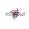Anillo Cruzado Europeo y Americano de Plata de Ley S925 con Moissanita Beso de Ángel con Banda Retorcida Microincrustada y Diamantes para Propuesta y Boda Anillo para Mujer