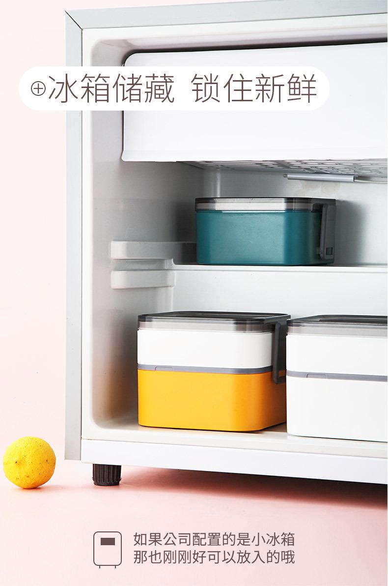 日式双层饭盒分隔上班族打包午饭午餐盒可爱学生儿童便当盒带餐具