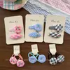 Nuevo Pinza de Pelo de Perlas a Cuadros Linda para Niñas, Pinza de Pelo Infantil para Cabello Roto y Flequillo, Pinza Lateral de Esponja