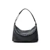 Bolso bandolera de piel de vaca, nuevo estilo navideño, bolso tejido de cuero genuino para mujer, bolso de hombro y axila de alta gama de gran capacidad