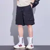 Shorts de Trabalho de Seda de Gelo Japonês Masculino Verão Finos Largos Perna Reta Marca Tendência Secagem Rápida Esportivo Casual Comprimento Médio