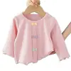 Ropa Nueva para Niñas 2025, Tops de Punto Estilo Coreano, Camisetas de Manga Larga de Primavera, Ropa Exterior de Primavera y Otoño, Tops Finos para Niñas