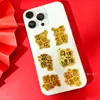 Pegatinas para Teléfono de Oro Puro 999, Personalizadas con Varios Diseños Creativos, Impresión de Logotipos Corporativos, Regalos para Promoción en Transmisiones en Vivo