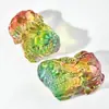 Adorno Pixiu de Cristal Amarillo, un Gran Regalo para Decoración del Hogar y Aperturas de Negocios, Artesanías de Cristal
