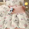 Conjunto de Cuatro Piezas de Leche Estampada de Invierno, Manta de Coral de Doble Cara, Funda de Edredón Individual, Conjunto de Tres Piezas para Dormitorio Individual/Doble, Uso Doméstico