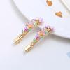 Accesorios para el Cabello Lacados Más Vendidos en Stock: Pinzas para el pelo de aleación para mujer, Pinzas de rana pintadas, Pinzas laterales florales, Adornos para el flequillo con pedrería