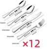 Amazon Transfronterizo Juego de Cubiertos Occidentales de Acero Inoxidable Cuchillo, Tenedor y Cuchara 24 Piezas Cuchillo para Bistec, Tenedor y Cuchara Acero Inoxidable Venta al por Mayor