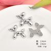 Pasador de Pelo de Plata Electrochapada con Forma de Lazo Agujero para Pegamento Crema Accesorios para Zapatos Joyería Hecha a Mano DIY Accesorios de Oso de Amor
