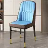 Silla de Té de Lujo Ligero, Taburete de Tocador de Hierro Forjado, Silla de Ocio, Silla de Mahjong, Silla de Comedor con Cojín Suave, Silla Metálica para Uso Doméstico con Respaldo