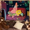 Bob Esponja PaiDa Estrella Fondo Pared Tela Dibujos Animados Animación Colgando Tela Internet Rojo Dormitorio Dormitorio Alquiler Habitación Renovación Colgando Imagen