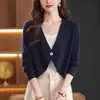 Chal para Cheongsam Cárdigan Pequeño Exterior de Punto Chaqueta Suéter Estilo Top para Madre de Mediana Edad Primavera y Otoño