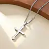 Collar Cruz de Acero Inoxidable Huayue Hip-Hop Transfronterizo para Hombre, Colgante de Cadena Versátil Sencillo y Elegante para Suéter, Varios Estilos