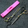 Tesoura de barbeiro ouro preto tesoura reta tesoura de dentes artefato para franja tesoura de barbeiro infantil doméstica kit para cabelo quebrado