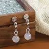 Brincos de Tarraxa de Pérola Shijia Exquisitos e Elegantes em Estilo Francês, Presilhas de Orelha Tipo Espiral para Mulheres Sem Furos na Orelha, Brincos de Nicho com Senso de Temperamento