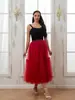 Falda de Malla Multicapa de Cintura Alta Estilo Pastel, Longitud Media, Corte Amplio en A, Gasa Ligera, Falda Estilo Hada Retro Francés, Exclusivamente para Ventas Transfronterizas