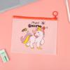 Bolsa de Zíper Fosca Unicórnio Desenho Animado Bolsa Simples Transparente de Zíper EVA Bolsa de Armazenamento de Roupas e Toalhas de Grande Capacidade