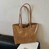 Bolso Casual Texturizado de Gran Capacidad para Commuter Mujeres Nuevo Otoño e Invierno 2025 Bolso de Hombro Tote Casual Simple Retro