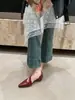 Primeiro Encontro com os Sapatos Mary Jane de Salto Grosso Nicho Estilo Francês para Mulheres, Primavera/Verão 2026 Bico Fino Boca Rasa Couro Macio Sapatos de Salto Único