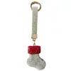 Llavero de serie navideña con incrustaciones de diamantes transfronterizo, accesorio colgante exquisito para bolsa de coche y teléfono navideña de alta gama