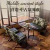 Sillón de sofá de tela, madera maciza, individual, doble, de tres plazas, para sala de estar, casa de huéspedes, habitación de hotel, apartamento, casa de alquiler, estilo vintage