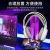 Soporte Transparente para Auriculares RGB Alimentado por USB Controlado por Luz Estación de Acoplamiento Tres en Uno Hub de 4 Puertos