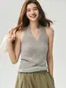Conjunto relajado de dos piezas estilo Zen minimalista para mujer, 75% cachemir + 25% seda de morera, camisola de punto con cuello en V con cárdigan grande tipo chal
