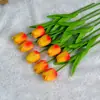 Flores Artificiales al por Mayor, Tulipanes Mini de PU, con Jarrón, Decoración para el Hogar, Accesorios para Fotografía, Arreglos Florales de Alta Gama