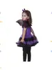Fantasia de Halloween Infantil Fantasia de Performance Infantil Menina Morcego Roxa Cosplay Bruxa Fantasia de Bruxa