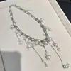 Chica picante perla irregular gota de agua borla gota de agua collar femenino dulce fresco nicho alto temperamento cadena de clavícula de moda