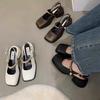 Sandalias de Mujer de Tacón Grueso con Punta Cerrada 2025 Nuevos Zapatos Mary Jane de Primavera/Verano con una Sensación Suave y Cómoda para Uso en Exteriores