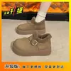 Zapatos Birkenstock de Suela Gruesa sin Cordones, Peludos, para Mujer, Zapatos Cálidos de Felpa de Invierno, Modelo Popular Nuevo 2026, Para Uso en Exteriores