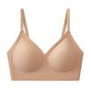 Usar camiseta blanca no puede transparentar la versión extendida de ropa interior invisible para mujer, pecho pequeño realzado para mostrar grande, copa no vacía, brasier sin costuras tipo base líquida