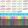 Caneta Outline de Linha Dupla Sonhadora Transfronteiriça 48 Cores Caneta Metálica DIY Planner Colorido Marcador Caneta de Pintura para Cartão de Natal