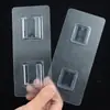 Prateleira de Armazenamento Gancho de Plástico Espesso para Patch Gancho Adesivo Transparente com Fivela de Carta Multifuncional Fixo na Parede Sem Perfuração