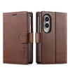 Adecuado para funda de cuero para teléfono plegable Samsung Z Fold 8, Fold 7/6/5/4 con hebilla, ranura para tarjetas y cubierta protectora con soporte