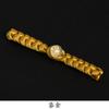 Botones de Disco Estilo Chino Lámina Dorada Satinada Trenza de Cuentas de Jade Botones Tejidos a Mano Accesorio Decorativo Retro Hanfu Cheongsam