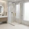 Cabina de Ducha con Puerta Doble Deslizante y Marco de Aleación de Aluminio con Mampara de Vidrio Templado para Baño Residencial, Personalizada para Proyectos de Ingeniería y Hoteles