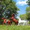 Escultura de Caballo Realista Grande de Fibra de Vidrio para Pastizal al Aire Libre, Adorno de Caballo para Cultura Agrícola y Decoración de Paisaje de Jardín
