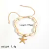 Ins Casual Resort Style Collar Pulsera de Estrella de Mar y Concha para Mujer Versátil Elegante Juego de Joyería de Cordón de Gama Alta