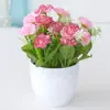 Juego de Flores Artificiales de Pie para Sala de Estar Adornos Decoración de Interiores Arte Floral de Plástico Mesa de Comedor Flor de Bonsái Pequeña Flor de Bonsái