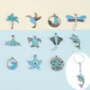 Accesorios Populares de Serie Marina Transfronterizos Accesorios para Joyería DIY de Aleación Colgante Colgante de Serie de Animales Azul Lago