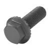 Tornillo de Cabeza Hexagonal M16, Acero al Carbono de Alta Resistencia Grado 10.9, con Brida Dentada Externa, Acabado de Óxido Negro, con Arandela