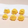 Pollito Amarillo Tridimensional Jardinería DIY Muñeca Decorativa de Resina DIY Adornos Decorativos para Coche Escritorio Colgante para Llavero